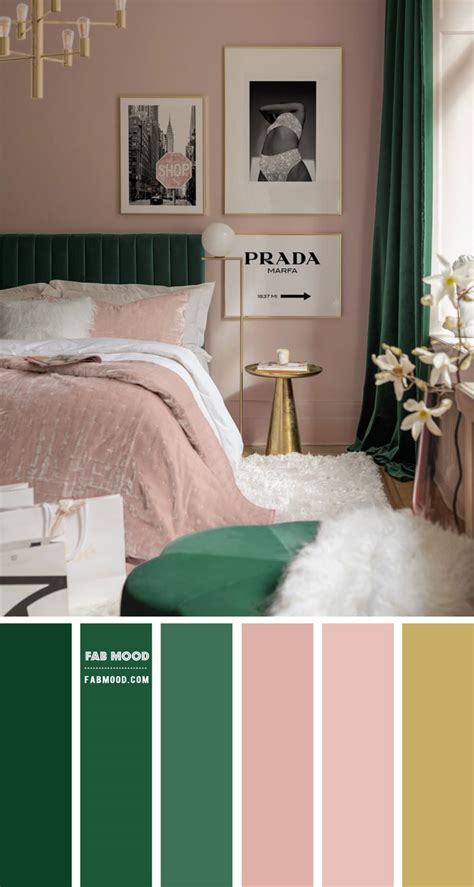 20 Best Bedroom Colour Combination Ideas : Green and Pink Colour Scheme