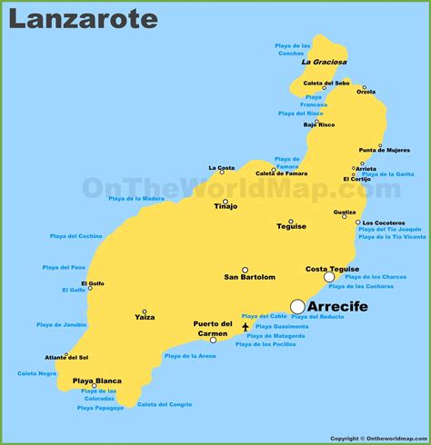 Lanzarote Maps | Canary Islands, Spain | Map of Lanzarote