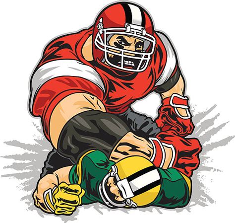 Royalty Free Tackle American Football Player Clip Art, Vector Images ...