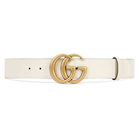 Gucci White Leather Belt With Double G Buckle - Save 24% - Lyst