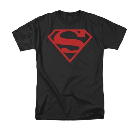 Fruit of the Loom T-Shirts for Men SUPERMAN RED LOGO Black T-shirt Mens Small to XXXL Available ...