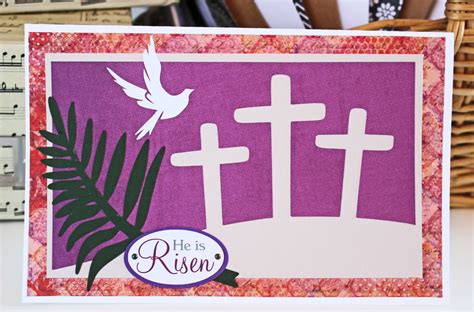 He is Risen Easter Card, Handmade Easter Card, Christian Holiday, Three Crosses, Good Friday ...