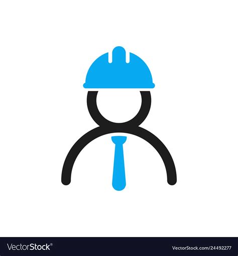 Engineer icon stylized logo of human Royalty Free Vector