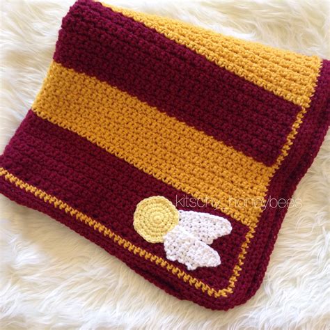 Crochet Harry Potter baby blanket Gryffindor by KitschyHoneybees