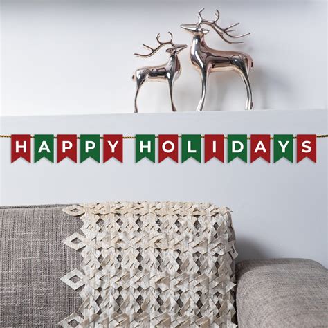 Happy Holidays Banner, Printable Banner, Party, Favors, Digital Banner ...