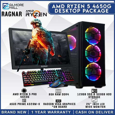 AMD Ryzen Gaming PC Set Computer | Ryzen 5 4650g w/ Radeon Vega 7 ...