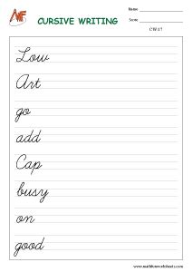 Cursive Letters Practice Worksheets - Infoupdate.org
