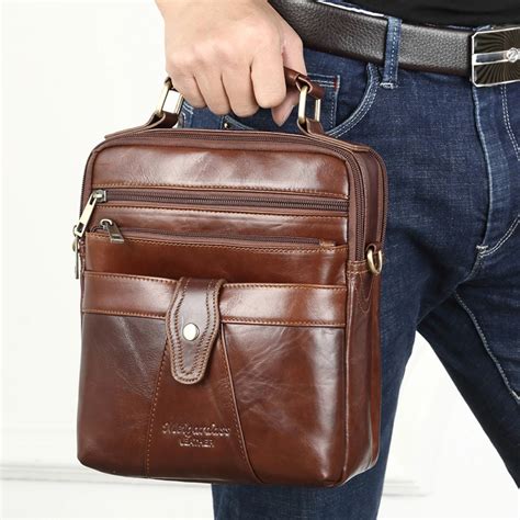 New Business Mens Bags Handbags Genuine Leather Messenger Shoulder Bags ...