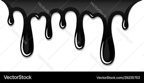 Drip paint 3d ink stain drop melt liquid Vector Image