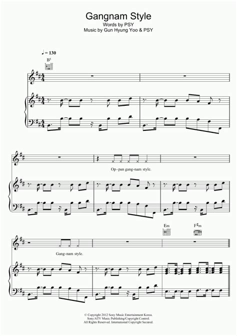 Gangnam Style Piano Sheet Music | OnlinePianist