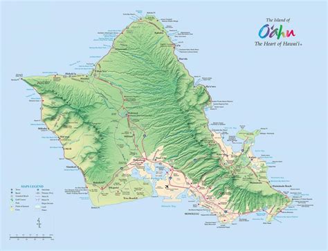 Oahu map, Oahu, Hawaii travel