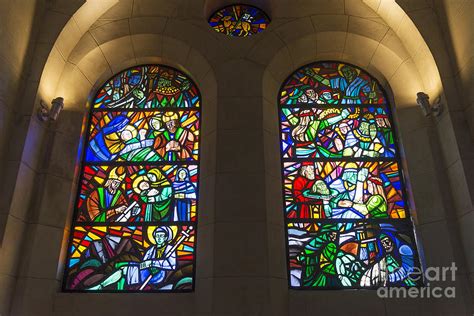 Stained Glass Windows Inside Manila Cathedral In Philippines Photograph ...