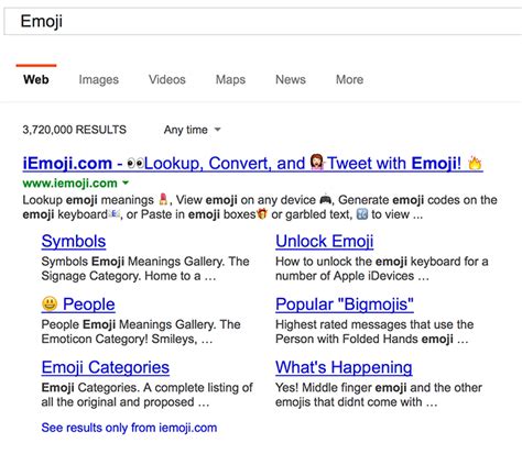 Emoji Icons (Smileys) in Search and Social Media - Internet Marketing Ninjas Blog