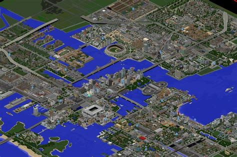 greenfield map dynmap big city download minecraft building ideas | Ideias de minecraft, Projetos ...