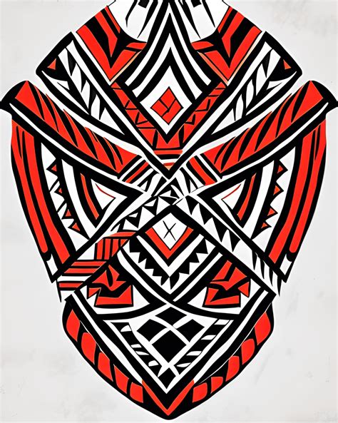 Igorot Tribal Red and Black Shoulder Tattoo Pattern Design Illustration · Creative Fabrica