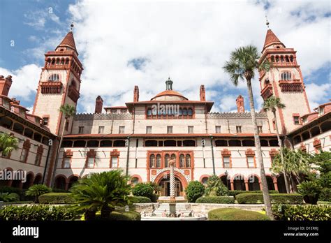 Ornate tower and details of Ponce de Leon hotel now Flagler college built Henry Flagler in St ...