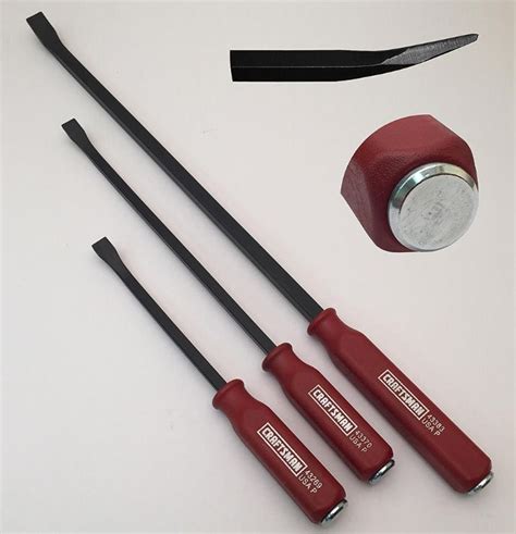 Pry Bar Set with Strike Cap Craftsman 3pc Bent Claws Leverage Heavy ...