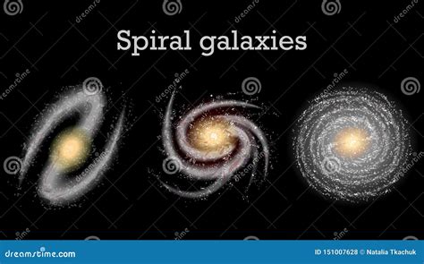 Spiral Galaxies, Vector Illustration of Space Stock Vector - Illustration of blur, meteor: 151007628