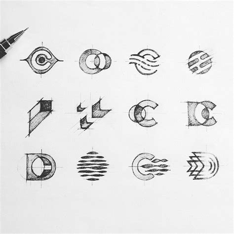 Dot Coding logo design exploration sketches created by Irina K. @irina ...