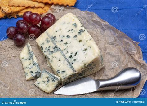 Blue Cheese Made from Cow Milk with Penicillinum Mold, Tasty Soft Cheese with Specific Odor ...