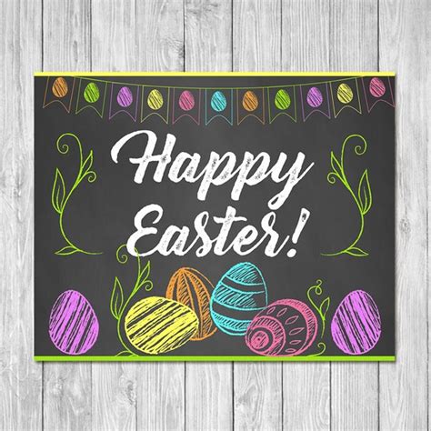 Happy Easter Egg Sign Chalkboard Easter Egg Happy Easter