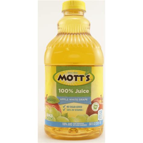Mott's 100% Apple White Grape Juice, 64 Fl Oz Bottle | Juice & Lemonade | The Markets