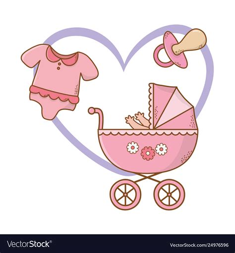 Cute baby shower cartoon Royalty Free Vector Image