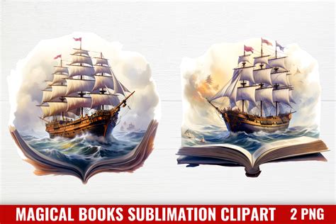 Magical Books Sublimation Clipart Graphic by CraftArt · Creative Fabrica