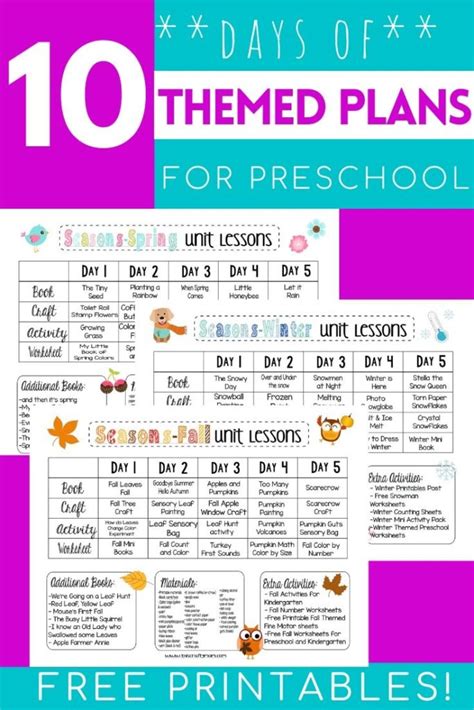 10 Days of Free Preschool Weekly Themes Lesson Plans! - This Crafty Mom