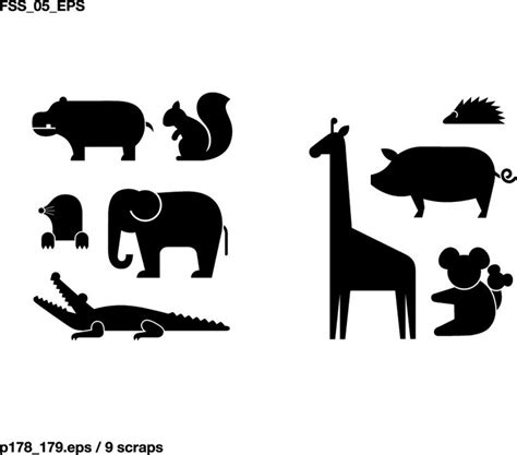 free vector Various elements of vector silhouette animal silhouettes 49 elements | Animal ...