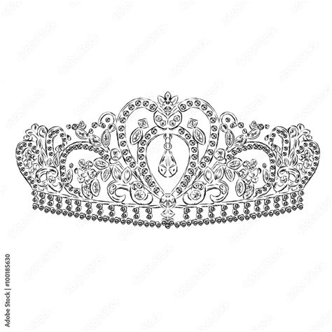 Crown vector. Tiara. Painted diadem. A princess. The royal crown. Queen ...