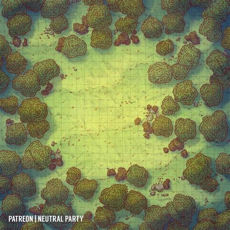 Simple Forest Clearing : battlemaps | Dungeon maps, Pathfinder maps, Fantasy city map