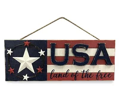 "Land of the Free" Flag Hanging Wall Decor | Big Lots