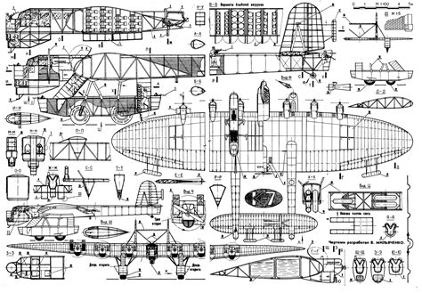 Kalinin-K-7-Technical-Drawing | Aircraft of World War II - WW2Aircraft ...