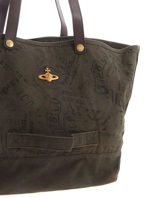 Vivienne Westwood - City Canvas tote bag in military green - totes bags - 4205004111026M301