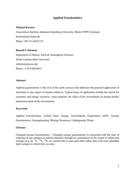 (PDF) Applied Geochemistry