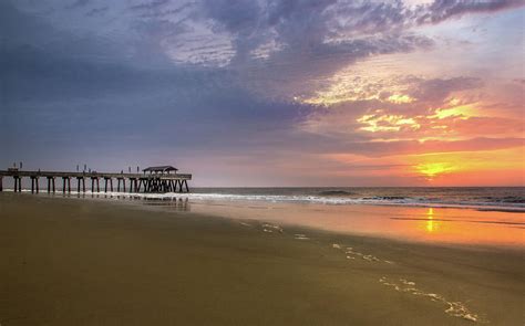 Sunrise At Tybee Island Pier Photograph by James Woody - Fine Art America