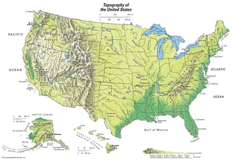 United States: topographical map - Students | Britannica Kids | Homework Help