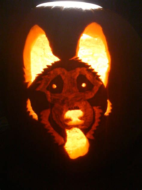 German Shepherd Pumpkin | A puppy pumpkin I carved! | Flickr