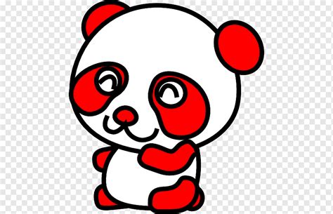 Giant panda Red panda Bear Cartoon, Gambar Kartun Panda, face, smiley, flower png | PNGWing