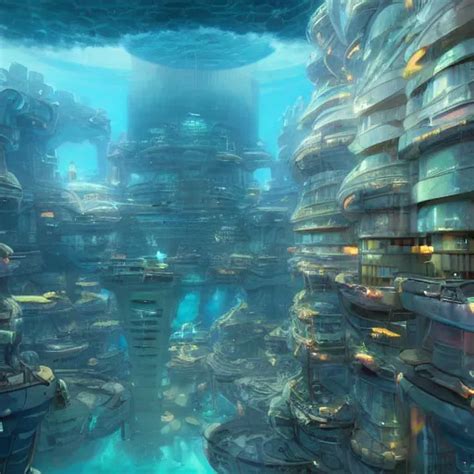 underwater city, concept art by chris labrooy, | Stable Diffusion