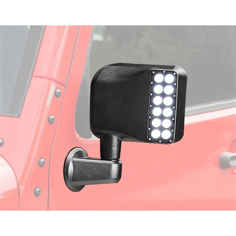 07-18 Jeep Wrangler JK JKU Side View Mirror with LED Light丨Amoffroad