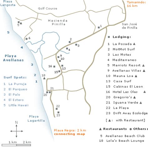 Avellanas Costa Rica, Surf Info and Map of Avellanas with Hotels