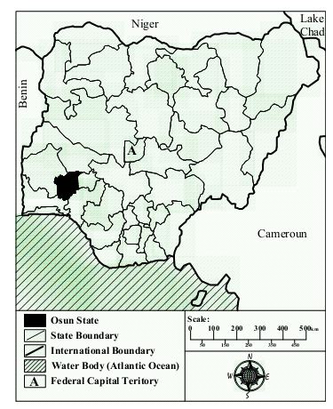 Map of Nigeria indicating Osun State Figure 2: Map of Osun indicating ...