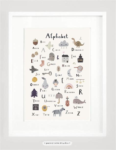 Alphabet print nursery decor nursery wall art kids room | Etsy