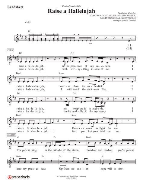 Raise A Hallelujah (Kids) Sheet Music PDF (PraiseCharts Kids / Arr. Luke Gambill) - PraiseCharts