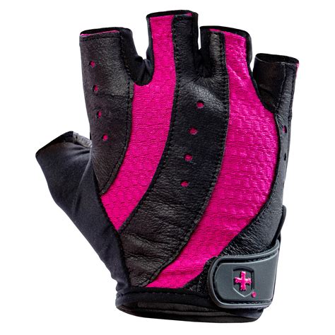 Harbinger Women's Pro Weightlifting Gloves with Vented Cushioned Leather Palm (Pair), Black/Pink ...