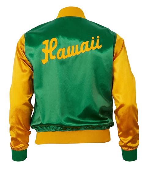 Satin Hawaii Islanders Color Block Jacket - Jackets Masters