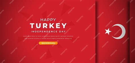 Premium Vector | Turkey independence day papercut background ...