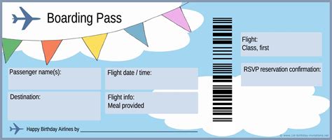 Free Printable Plane Ticket Template